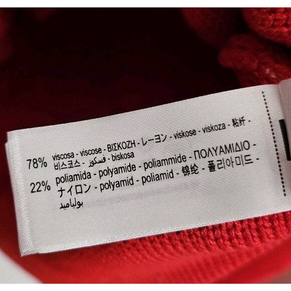 Zara Cardigan Large Red Knit Gold Button Collar Lapel Sweater Bloggers Fave NWOT - Picture 5 of 10